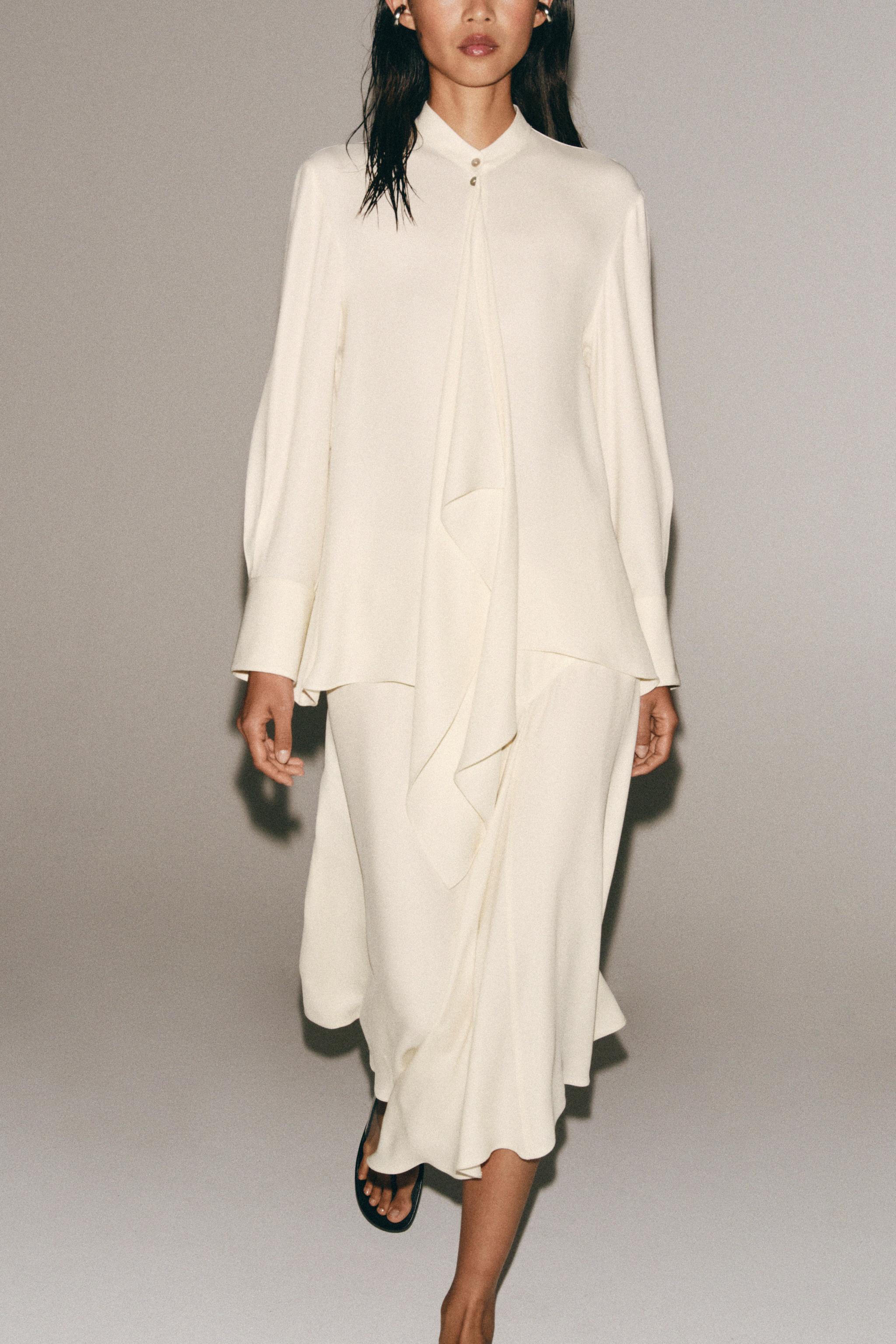 ZW COLLECTION TIED PLEATED BLOUSE